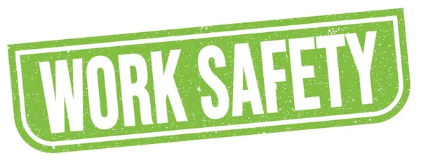 Work Safety Text Written Green Grungy Stamp Sign — Foto de Stock