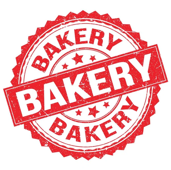 Bakeria Tekst Napisany Czerwonym Okrągłym Znaku Znaczka — Zdjęcie stockowe