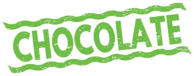 Yeşil çizgi işareti üzerine yazılmış CHOCOLATE metni.