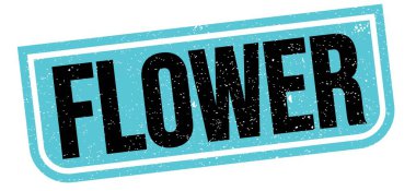 Mavi-siyah grungy işareti üzerine yazılmış FLOWER metni.