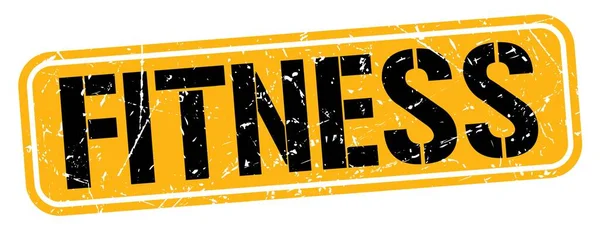 Fitness Texto Escrito Naranja Negro Signo Sello Grungy — Foto de Stock