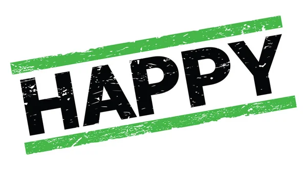 Happy Text Written Green Rectangle Stamp Sign — Stock Photo, Image