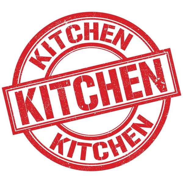 Текст Kitchen Написаний Позначці Червоної Круглої Марки — стокове фото