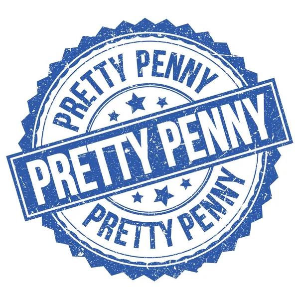 Pretty Penny Texte Écrit Sur Timbre Rond Bleu Signe — Photo