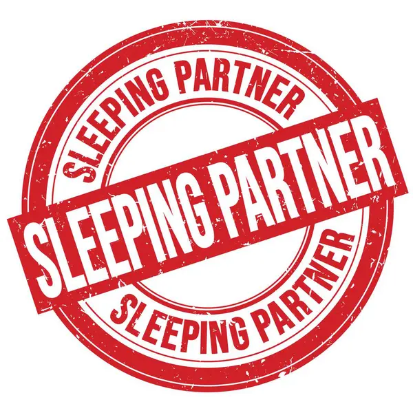 Sleeping Partner Text Geschrieben Auf Rotem Rundem Grungy Stempelschild — Stockfoto