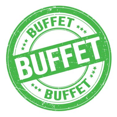 Açık büfe metni yeşil yuvarlak grungy işareti üzerine yazılmış