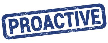 Mavi dikdörtgen damga işareti üzerine yazılmış PROACTIVE metni.
