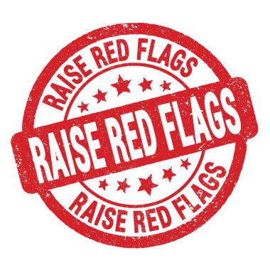 Kırmızı grungy işareti üzerine yazılmış Kırmızı FLAG metin yükseltin.