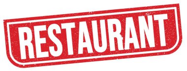 Kırmızı grungy işareti üzerine yazılmış RESTAURANT metni.