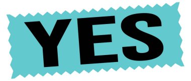 EVET metni mavi-siyah zig-zag işareti üzerine yazılmış.