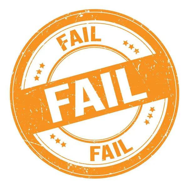 Fail Text Written Orange Grungy Stamp Sign — Stock Photo, Image
