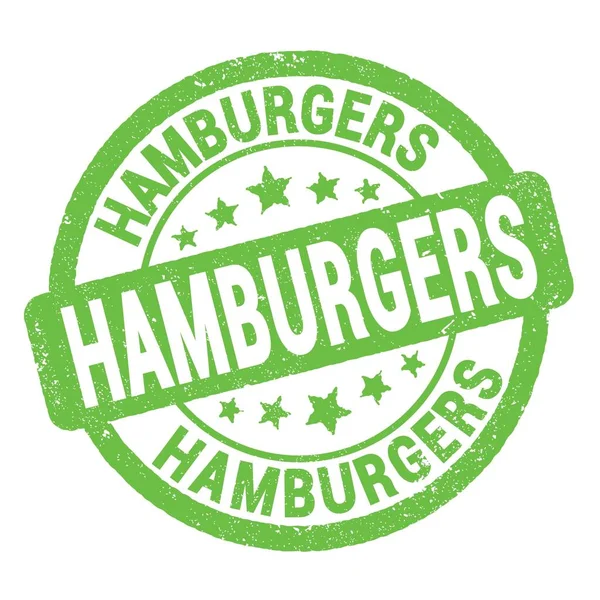 Hamburgers Text Geschrieben Auf Grünem Grungy Stempelschild — Stockfoto