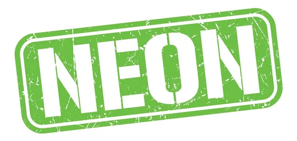 Neon Text Written Green Grungy Stamp Sign — Fotografia de Stock