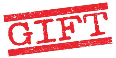 Kırmızı grungy satır işareti üzerine yazılmış GIFT metni.