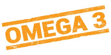 OMEGA 3 metni turuncu dikdörtgen mühür işareti üzerine yazılmış.