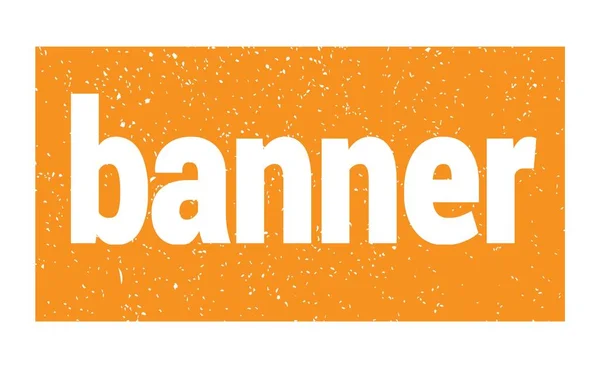 Banner Text Skriven Orange Grungy Stämpel Tecken — Stockfoto
