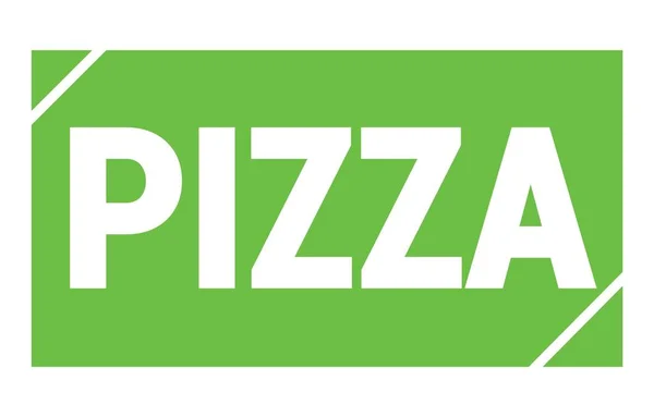 Pizza Text Written Green Rectangle Stamp Sign — Stock Photo, Image