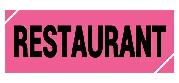 Restaurant Text Napsaný Růžovo Černém Grungy Razítku — Stock fotografie