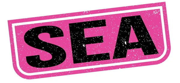 Sea Text Written Pink Black Grungy Stamp Sign — 스톡 사진