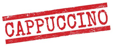 Kırmızı grungy satır işareti üzerine yazılmış CAPPUCCINO metin.