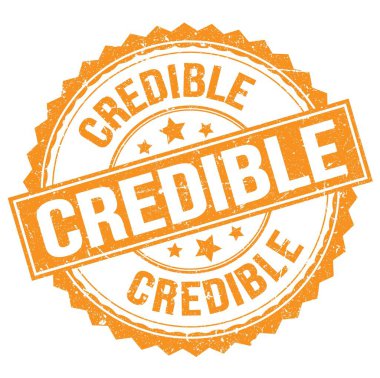 Turuncu yuvarlak damga işareti üzerine CREDIBLE metni