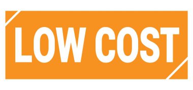 Düşük maliyetli metin turuncu grungy mühür işareti üzerine yazılmış.