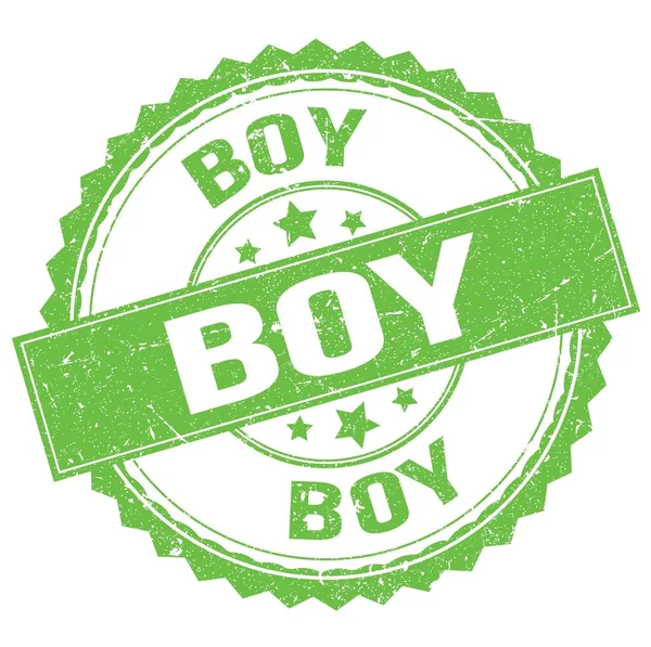 Текст Boy Написан Зеленой Круглой Марке — стоковое фото