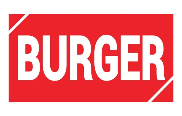 Burger Texto Escrito Signo Sello Rectángulo Rojo —  Fotos de Stock