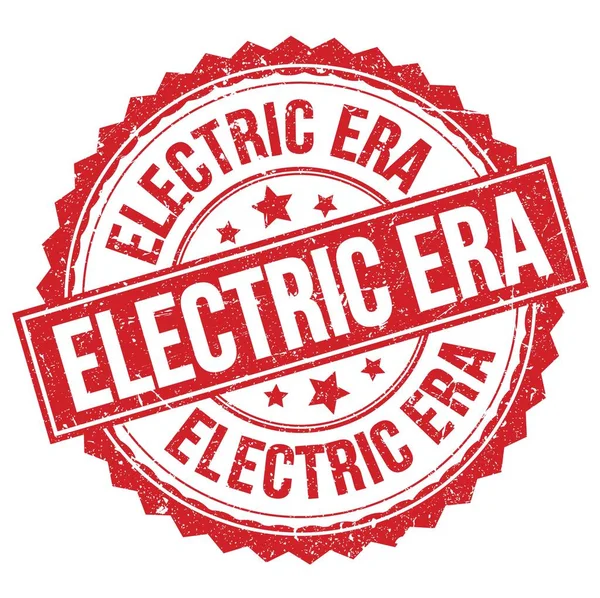 Elektromos Era Szöveg Piros Kerek Bélyegzőtáblára Írva — Stock Fotó