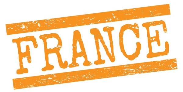 オレンジ色のグランジラインに書かれたフランス語のテキストスタンプサイン — ストック写真