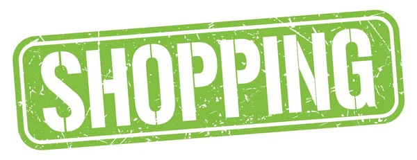 緑のグランジスタンプ記号で書かれたショッピングテキスト — ストック写真