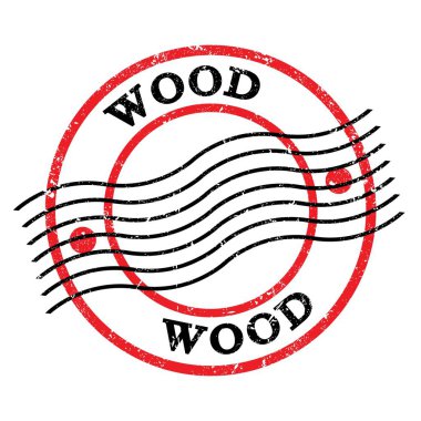 Ahşap, kırmızı-siyah grungy posta pulu üzerine yazılmış metin.