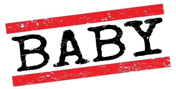 Teks Baby Ditulis Pada Tanda Cap Garis Grungy Merah Hitam — Stok Foto