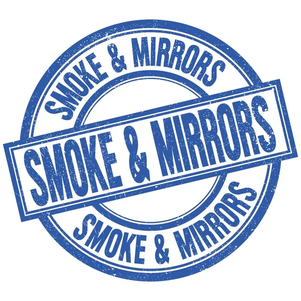 Текст Smoke Mirrors Написан Синем Круглом Штампе — стоковое фото