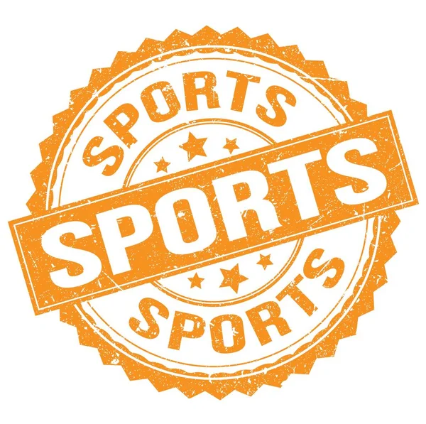 Sports Text Written Orange Stamp Sign — Stockfoto