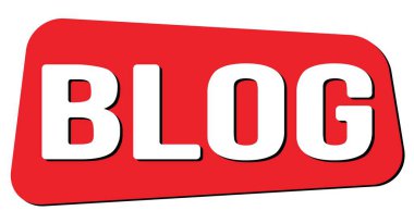 Kırmızı trapez damgasıyla yazılmış BLOG metni.