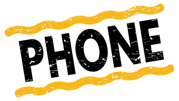 Phone Text Written Yellow Black Lines Stamp Sign — Stock Photo, Image