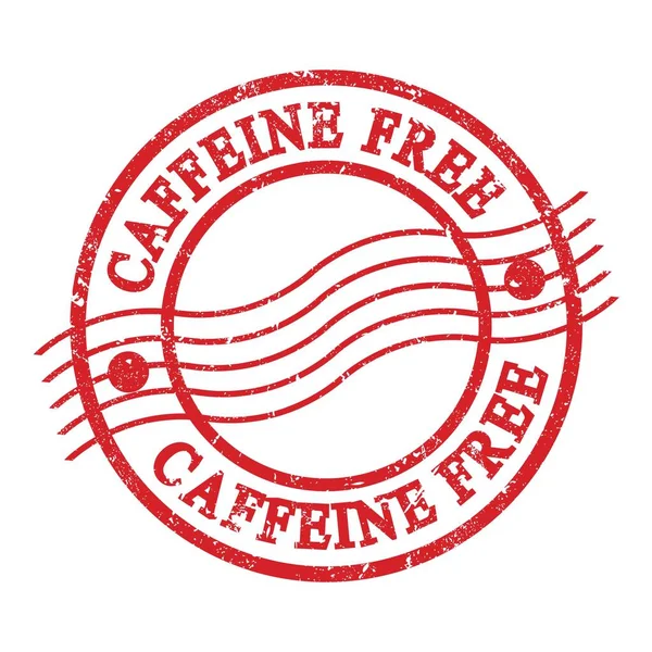 Caffeine Free Tekst Napisany Czerwonym Grungy Znaczku Pocztowym — Zdjęcie stockowe