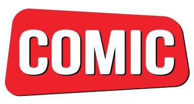 Kırmızı trapez damgasıyla yazılmış COMIC metni.