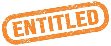 ENTITLED, turuncu dikdörtgen mühür işareti üzerine metin.