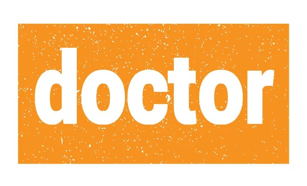 Doctor Text Written Orange Grungy Stamp Sign — Stok fotoğraf