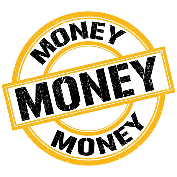 Money Text Written Yellow Black Stamp Sign — Stockfoto