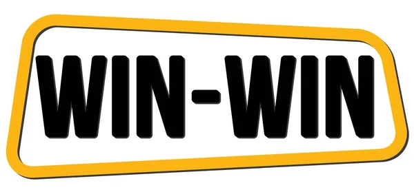 Win Win Text Written Yellow Black Trapeze Stamp Sign — Stock Photo, Image