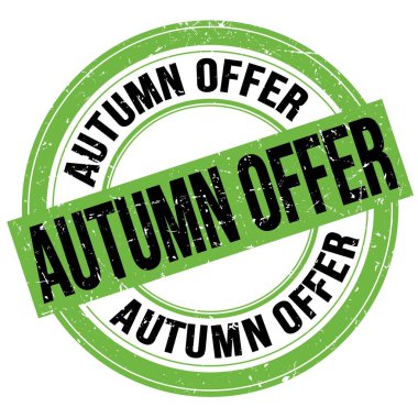 AUTUMN OFFER Yeşil-siyah yuvarlak damgalı yazı