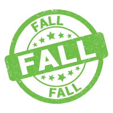 Yeşil grungy mühür işareti üzerine yazılmış sonbahar metni.
