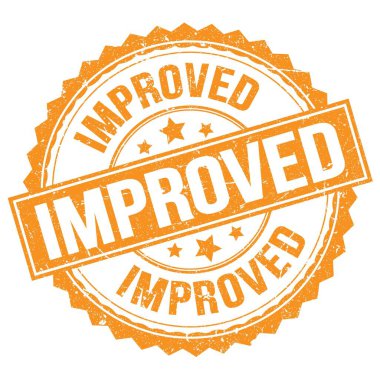 IMPROED yazı turuncu yuvarlak pul işareti üzerine yazılmış