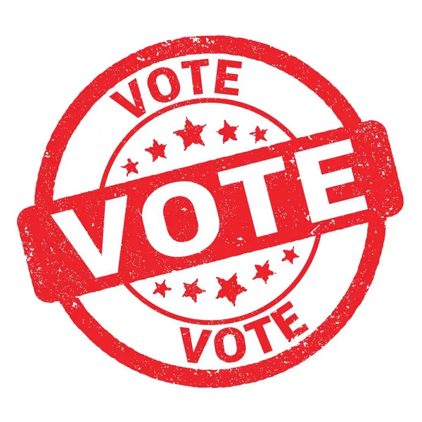 Vote Text Written Red Grungy Stamp Sign — Stock Photo, Image