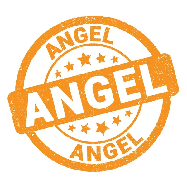 Angel Testo Scritto Arancio Grungy Timbro Segno — Foto Stock