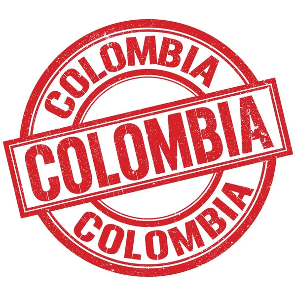 Colombia Κείμενο Γραπτή Λέξη Σχετικά Κόκκινο Στρογγυλό Σημάδι Σφραγίδα — Φωτογραφία Αρχείου