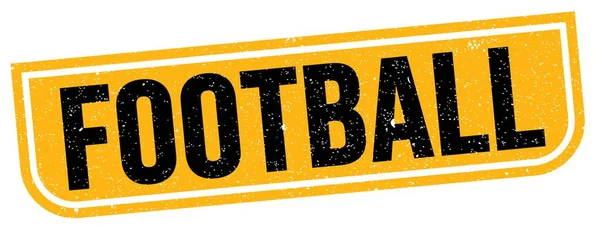 Football Texto Escrito Sinal Selo Grungy Amarelo Preto — Fotografia de Stock